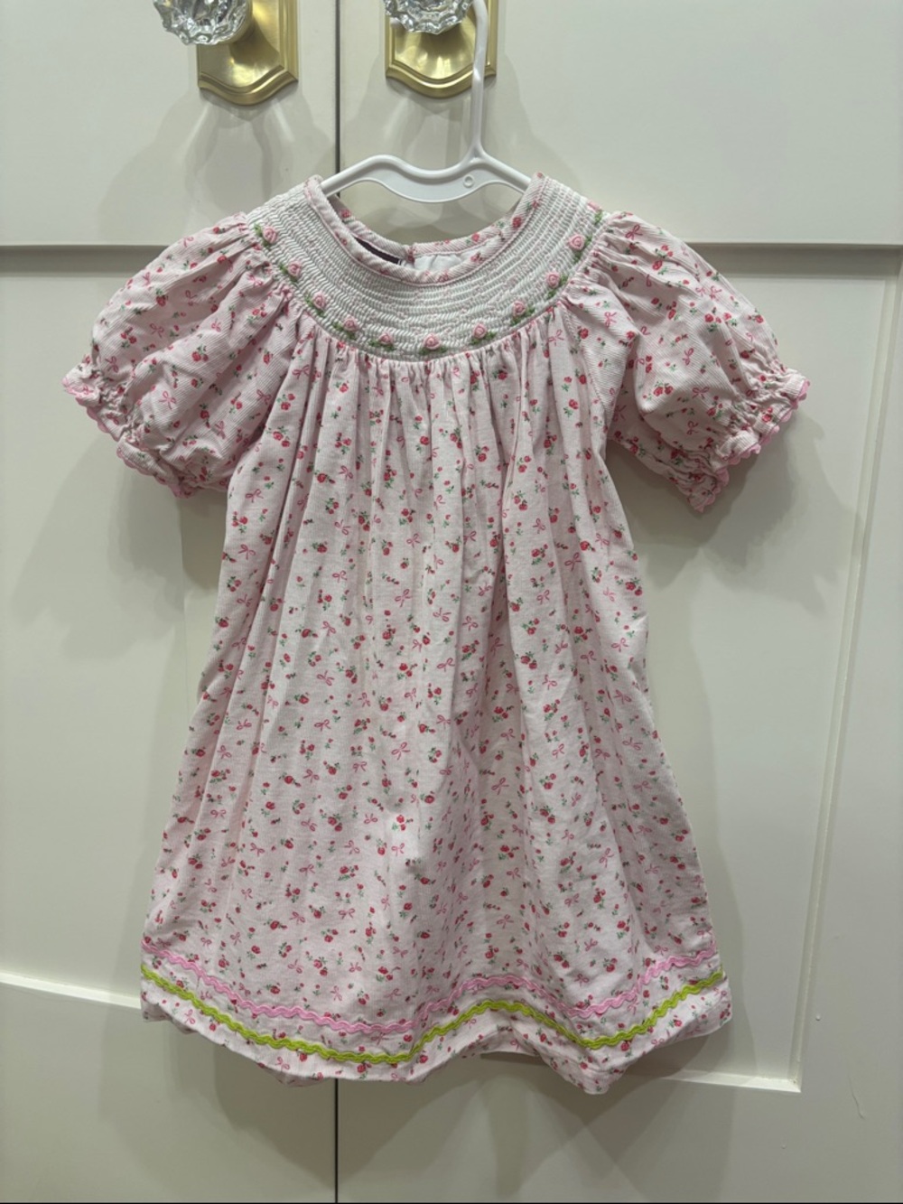 Lil cactus: corduroy Pink Floral Smocked Girls' Dress